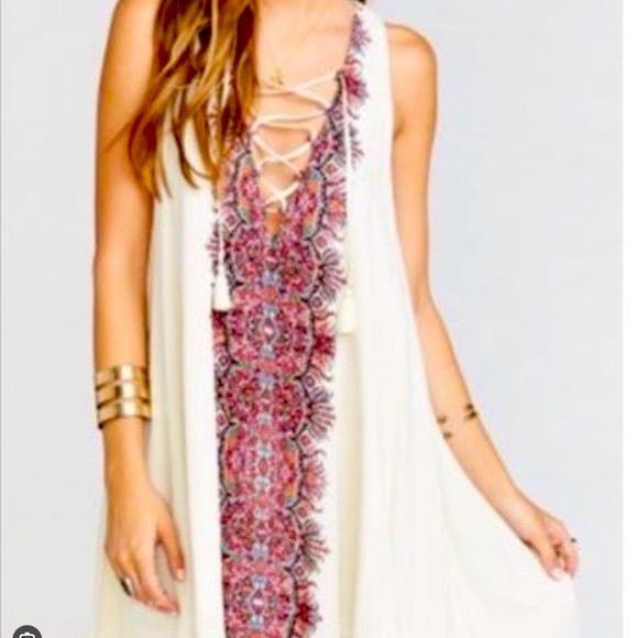 Show Me Your Mumu Daryn Lace Up Mirage Sleeveless Tie Dress - Picture 1 of 12